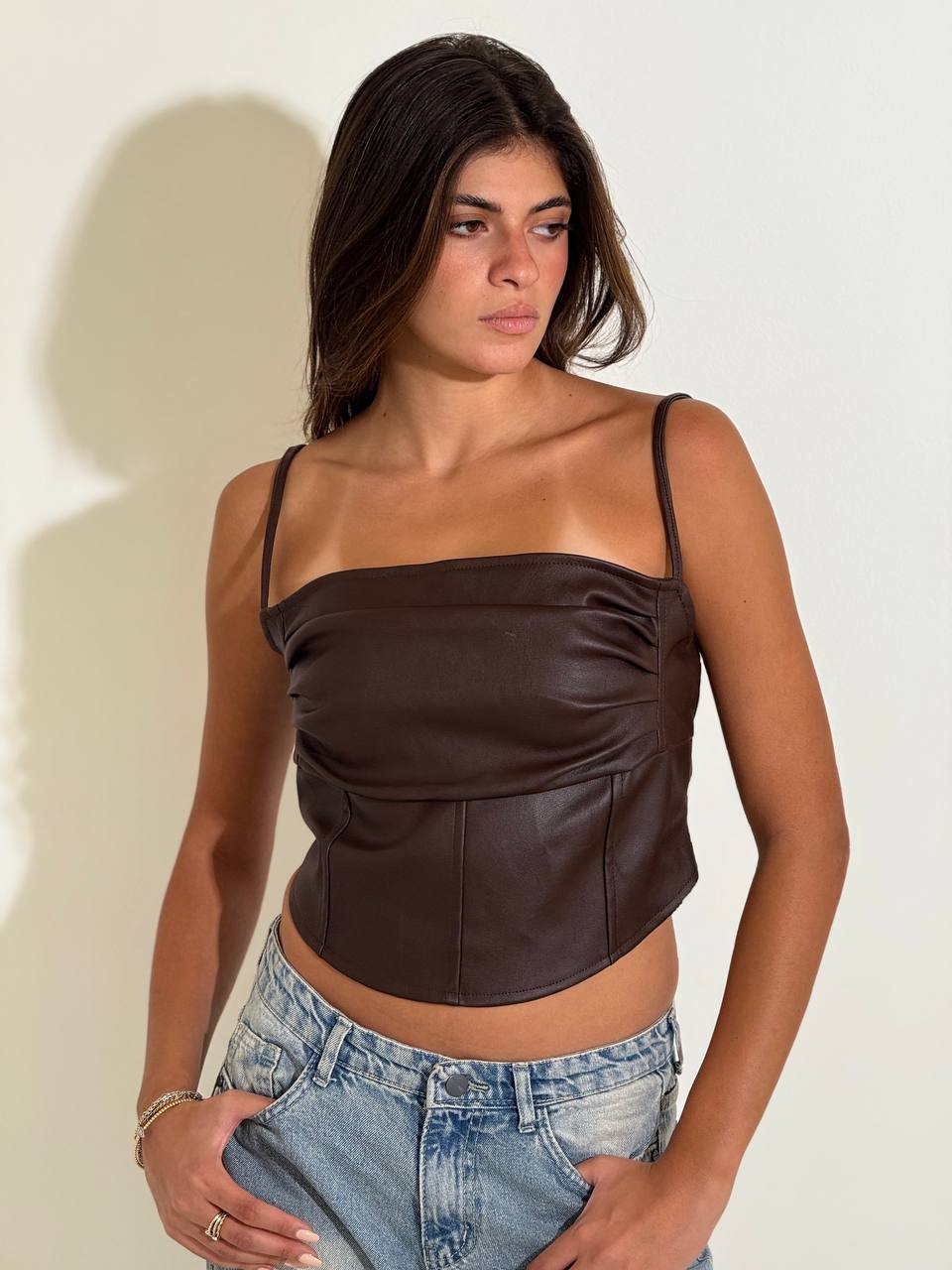 Nexo Leather Top