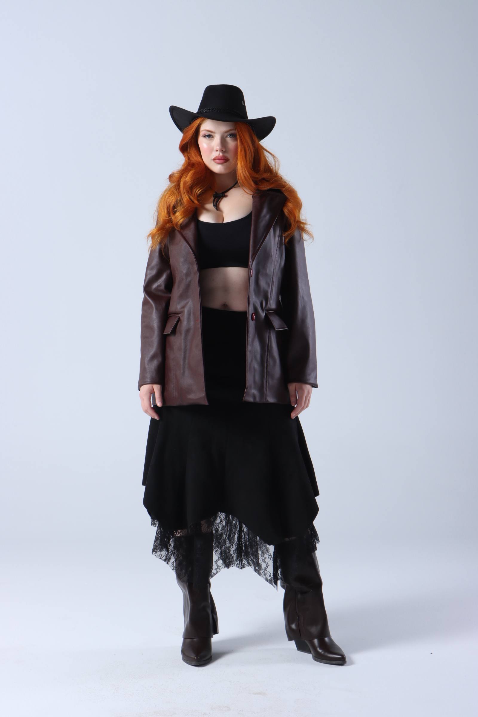 NEXO Oversized leather jacket