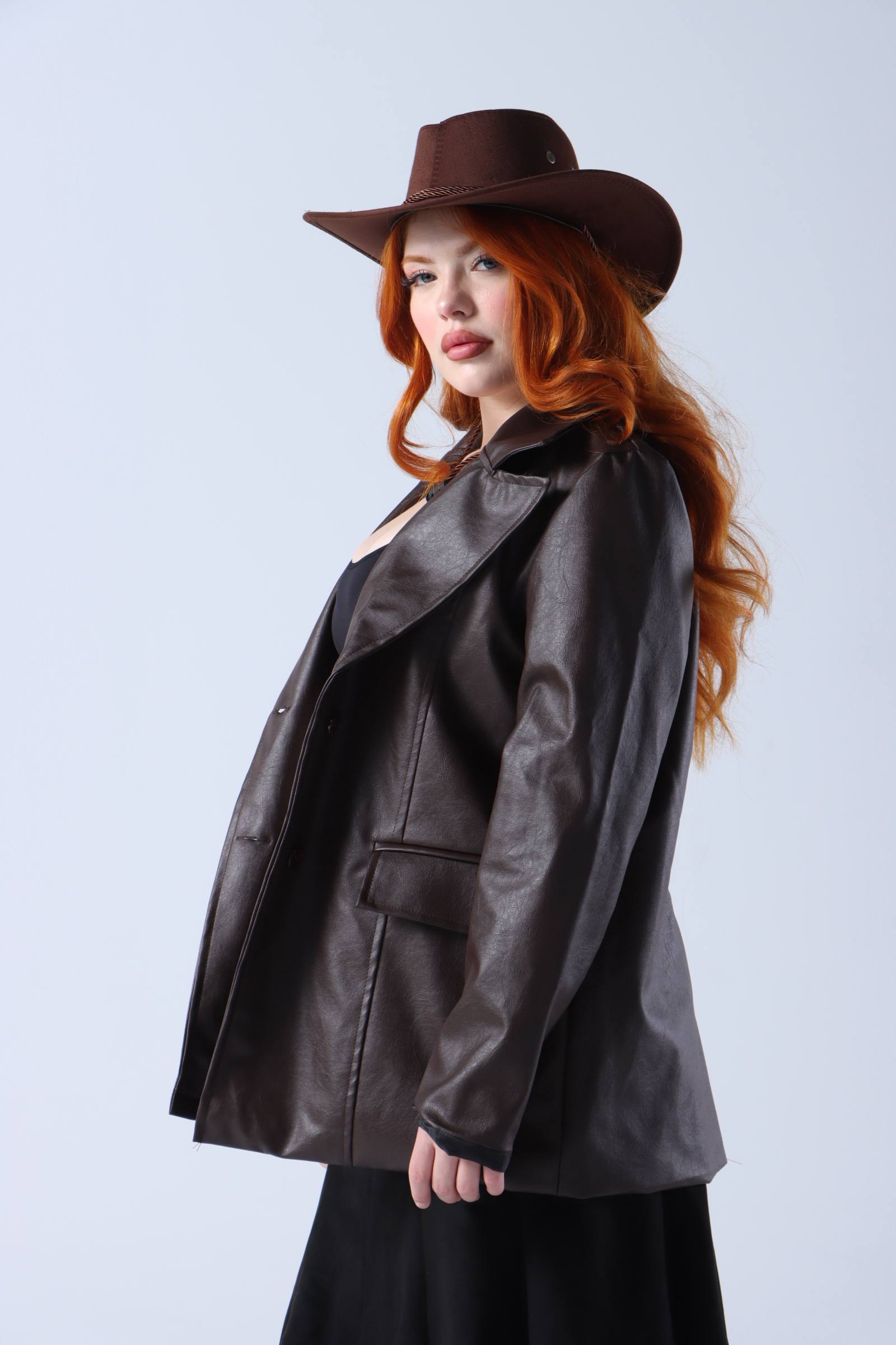 NEXO Oversized leather jacket