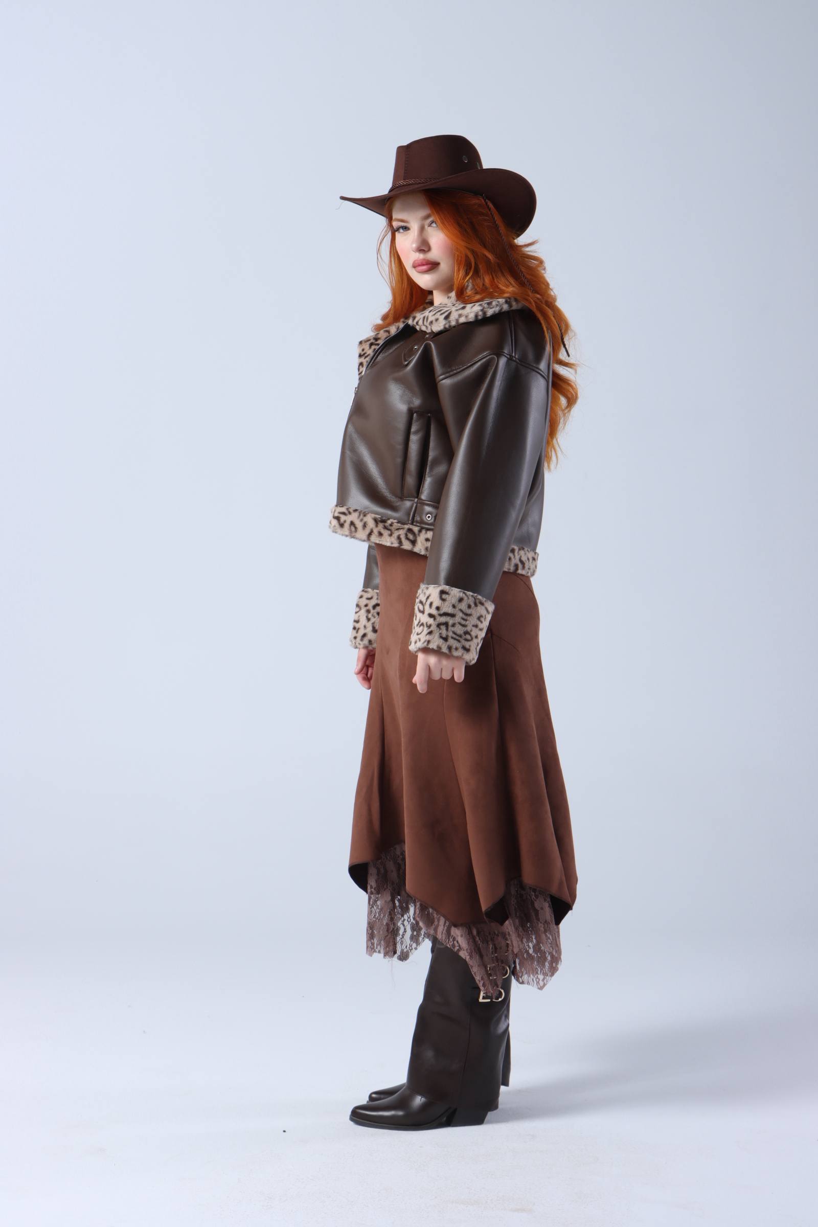 NEXO Tiger print leather jacket