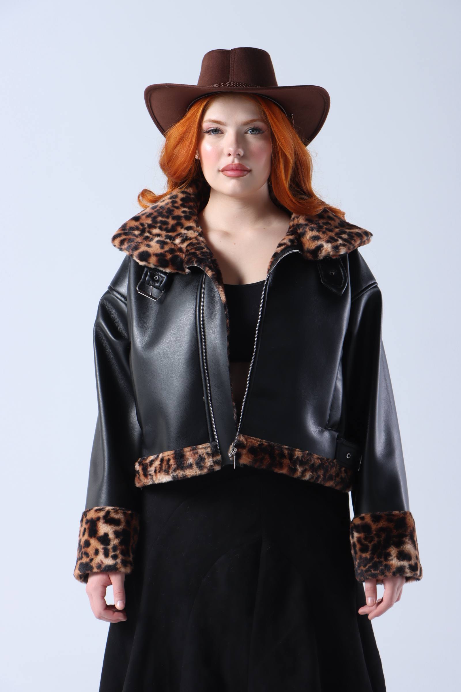 NEXO Tiger print leather jacket