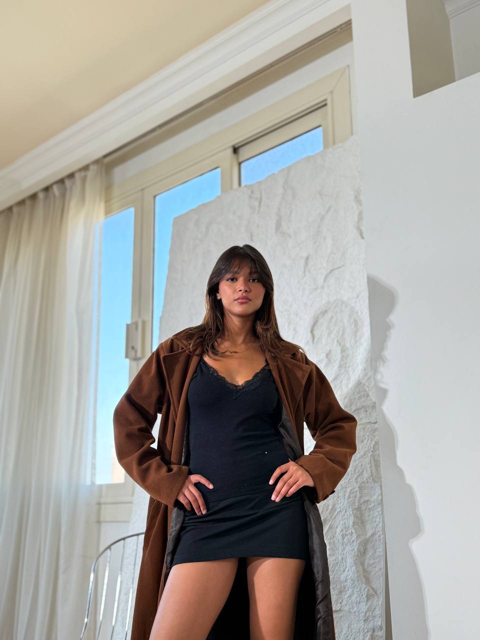 معطف صوف طويل من NEXO