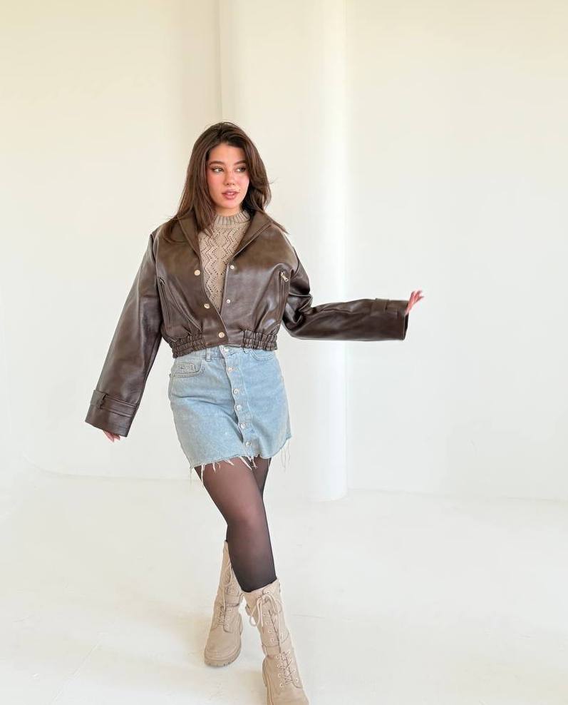 Nexo brown leather jacket