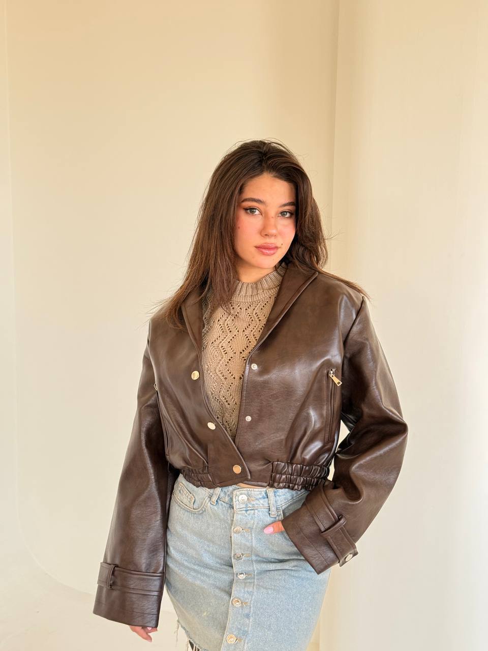 Nexo brown leather jacket