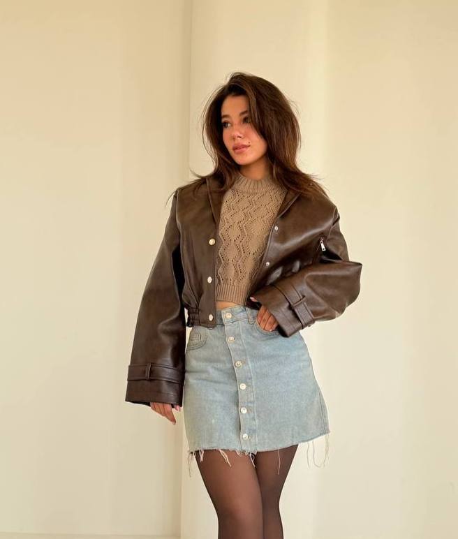 Nexo brown leather jacket